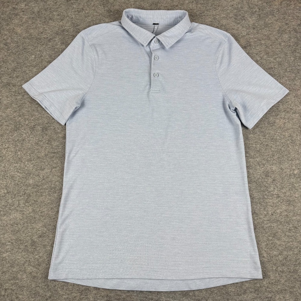 Lululemon Evolution Polo Shirt Blue Mens Small S‎